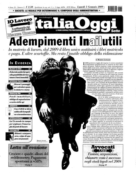 Italia oggi : quotidiano di economia finanza e politica